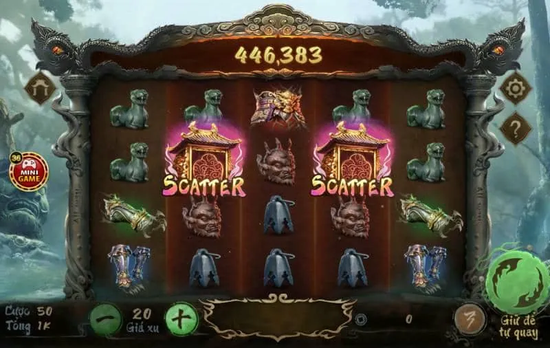 Màn hình hiển thị nhiều trò chơi nổ hũ (slot games) tại 22vip